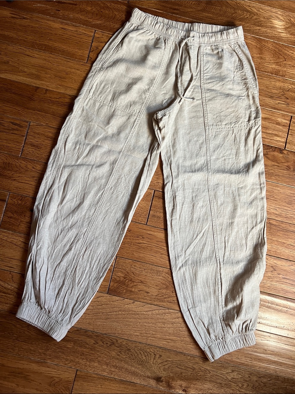 Old navy Light Beige Drawstring Linen Jogger Pants - women